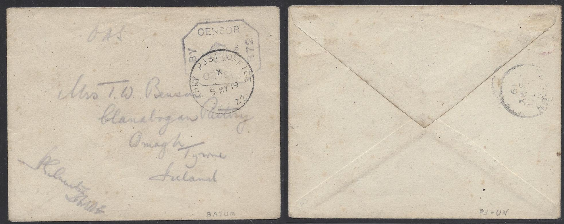 Russia Postal History - Allied Intervention. British forces in Caucasus Scott 02 