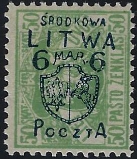 Baltic States CENTRAL LITHUANIA Scott 17 Michel 8 