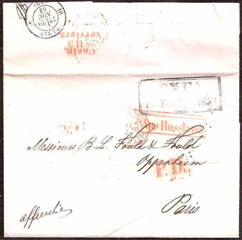 Russia Postal History - Stampless Covers RIGA Scott 3001851 