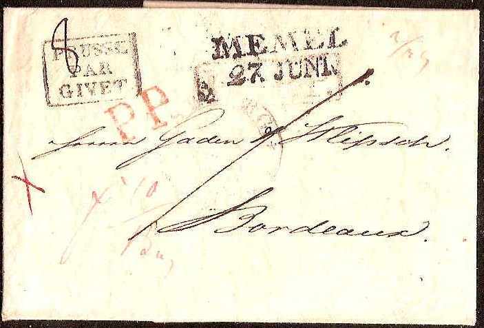 Russia Postal History - Stampless Covers ST.PETERSBURG Scott 4001822 