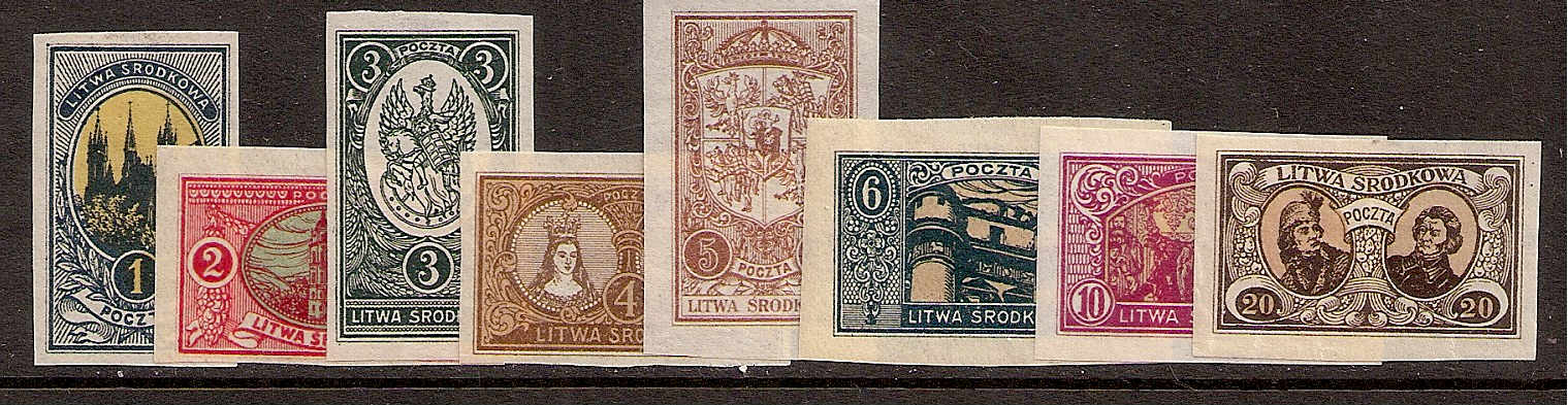 Baltic States CENTRAL LITHUANIA Scott 35-42 Michel 34-41B 