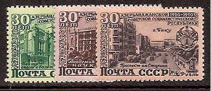 Soviet Russia - 1945-1956 YEAR 1950 Scott 1474-76 Michel 1477-9 